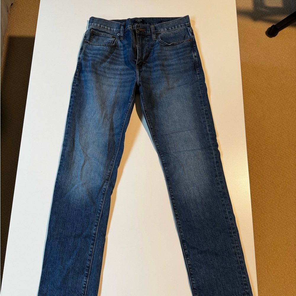 J. Crew Men's Dark Blue Straight Flex Jeans